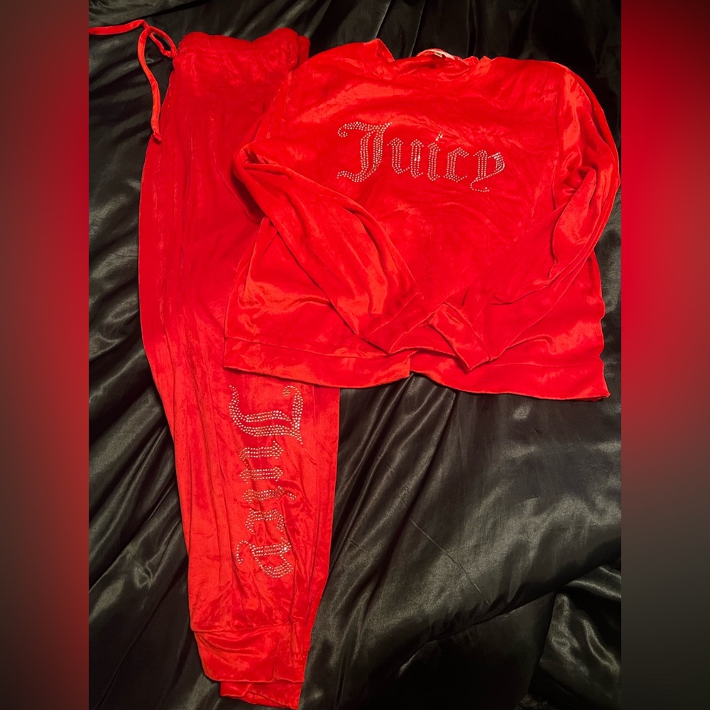 Juicy Couture red velvet lounge set XL